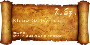Kleisz Szilárda névjegykártya